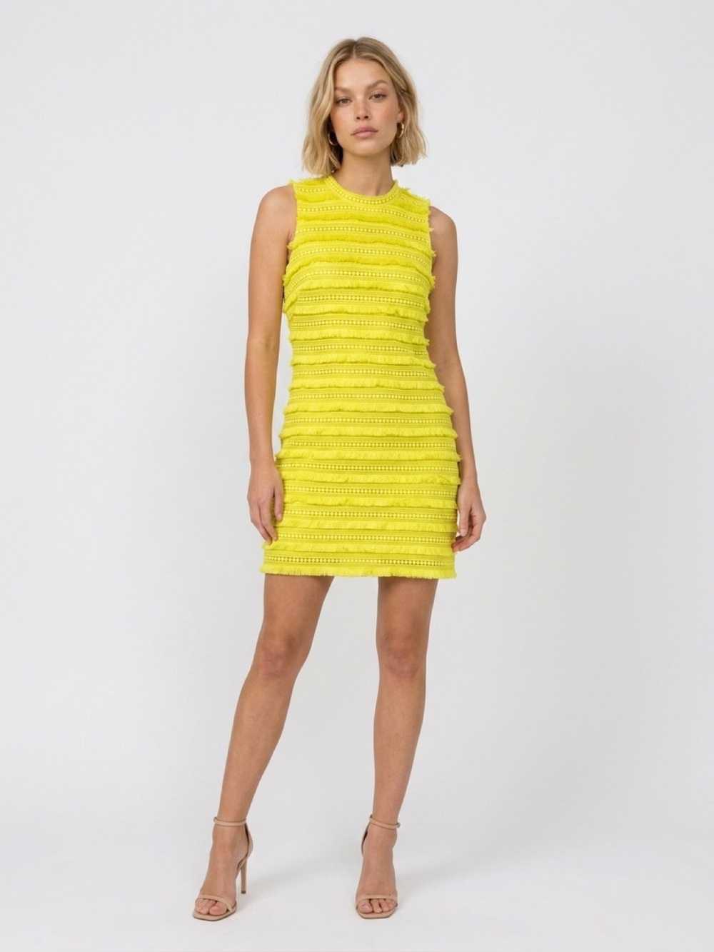 J. CREW Dress yellow Fringe Sheath dress size 2